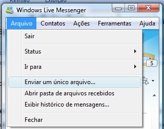 MSN Como Enviar ou Receber Arquivos