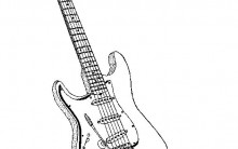 Desenhos de Guitarras para Colorir Online- Pintar