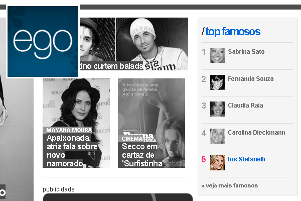 Portal de Famosos EGO no Globo.Com – Notícias das Celebridades