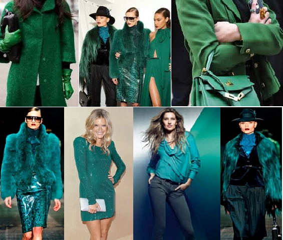 Tendências da Verde-esmeralda para o Outono e inverno de 2012 – Modelos