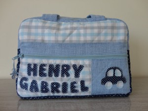 Bolsa bebê personalizada menino azul