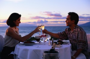 Couple Toasting over an Intimate Dinner