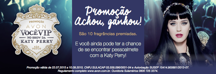 Promoção Avon Você VIP no show da Katy Perry